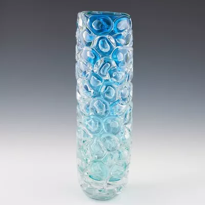 Massive Allister Malcolm Luminescent Aqua Bubble Wrap Cylindrical Vase 2023 • £3250