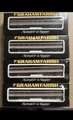 £77 • Buy X4 Boxed, Graham Farish, N Gauge Executive Intercity MK3 Coaches 1st And Buffet.