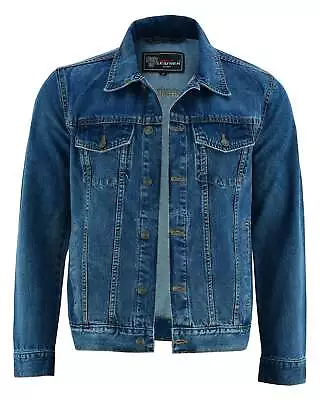 Men's Blue Heavy Duty Denim Button Front Jacket • $49.45