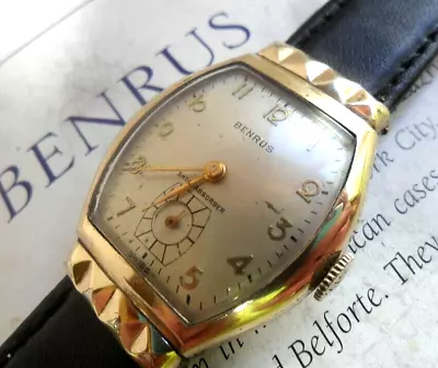 Clean Vintage 1940's Benrus Shock Absorber Swiss 15J Mechanical Watch 4 REPAIR • $5