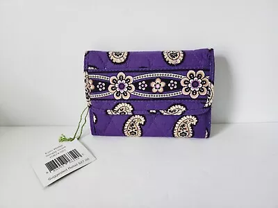 New VERA BRADLEY Simply Violet Trifold Wallet Purple Paisley Quilted Floral  • $19.99