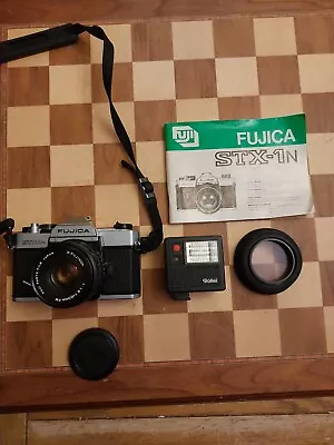 £49.99 • Buy Fujica STX-1N 35mm SLR Film Camera + 50mm 1:1.9 Lens + Instructions UNTESTED