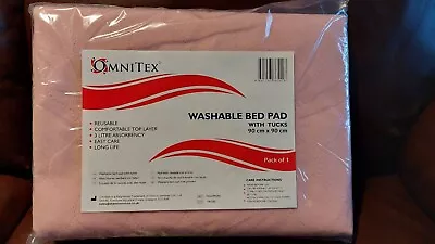 Omnitex Pink Washable Incontinence Bed Pad With Tucks - Brand New Still Sealed • £5