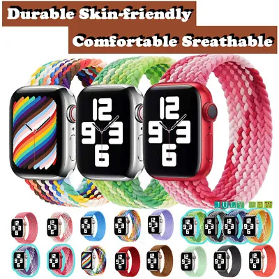 $7.67 • Buy For Apple Watch Strap Series 7 6 5 4 3 SE Nylon Elastic IWatch 41 45 42 44 Band