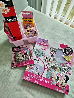 5pc Set Disney Minnie Mouse Coloring & Activity Books With Crayons And Craft Set • $12