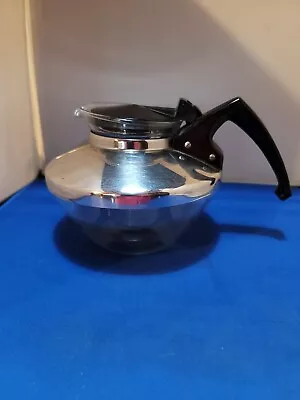 Vintage Modern Teakoe Teapot Chrome And Glass By EKCO • $49.36