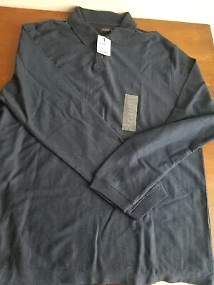 J Ferrar JF  Polo Shirt Mens Large Deep  Navy Long Sleeve Casual • $19
