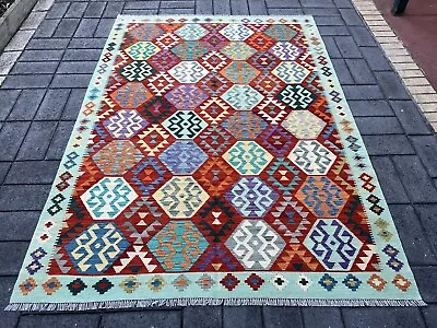 Handmade Afghan Kilim 300 X 210 Cm Persian Tribal Wool Kelim New Living Room Rug • $520