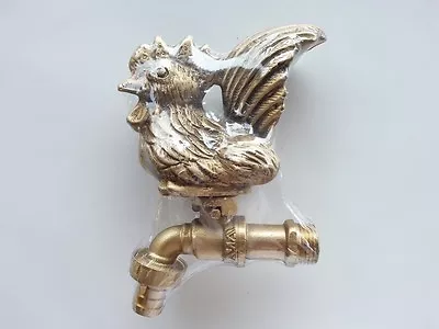 Brass Garden Faucet Tap Chicken Spigot Vintage Water Home Decor Outdoor Living • $74.99