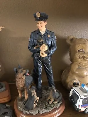 Blue Hats Of Bravery~**K9 Friends**~Police Statue With Dogs~Vanmark 1999 • $32