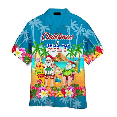 $19.99 • Buy Funny Santa Christmas In July Vacation Hawaiian Shirt For Men And Women WT2116_4