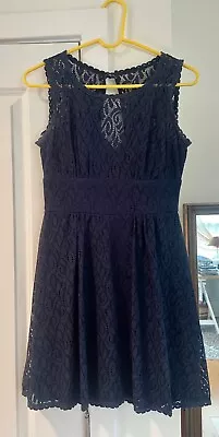 B.Darlin * Sleeveless Lace Cocktail Dress W/ Lining * Dark Blue * Size 3/4 • $18