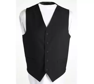 Black Men Waistcoat | Very Good Quality | Perfect For Restaurant Waiter | Medium • £15