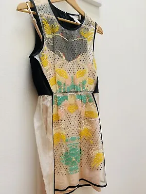 $110 • Buy Alice Mccall Beaded Dress With Under Slip Size 12 , Silk Excellent Condition