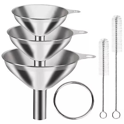 6 Pcs Stainless Steel Mini Funnels For Kitchen Use. Large Tiny Small Funnel S... • $9.19
