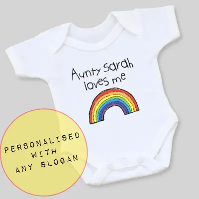 £7.50 • Buy PERSONALISED Unisex Baby Clothing Rainbow Vest Babygrow Baby Shower RAINBOW BABY