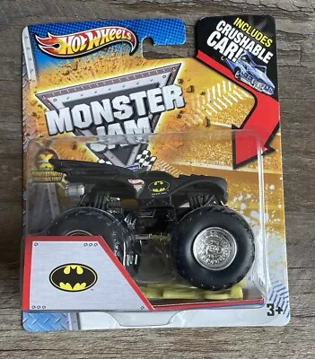 2013 Hot Wheels Monster Jam Truck Rare BATMAN 1:64 Crushable Car Mattel NEW NOC • $12.99