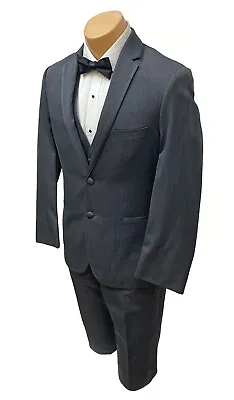 Men's Michael Kors Eternity Grey Tuxedo Suit With Flat Front Pants Vest 44R 38W • $59.95