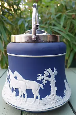 Adams Tunstall Jasperware Biscuit Jar/Barrel • £40