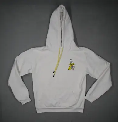 Bananas Monkey Hoodie Mens Small White Fleece Pullover Heavyweight Homie • $34.99