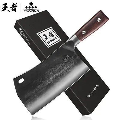 ENOKING Cleaver Knife Hand Forged Bone Chopper Heavy Duty Kitchen Butcher 7.5'' • $23.98