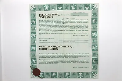 Vintage Rolex Warranty Guarantee Certificate Paper And Booklets 69173 (Datejust) • $130