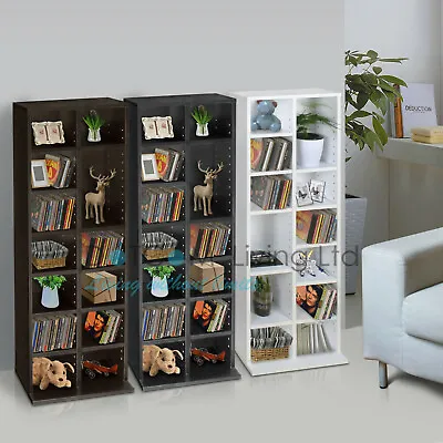 Bookcase Storage Case Cabinet Rack Tower Organizer Adjustable Wooden 224 CD's • £69.99