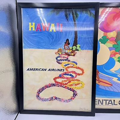 Hawaii Travel Poster Hula Dancer Lei Hawaii Surfer Beach Ocean Hawaii Prints 2 • $59.95