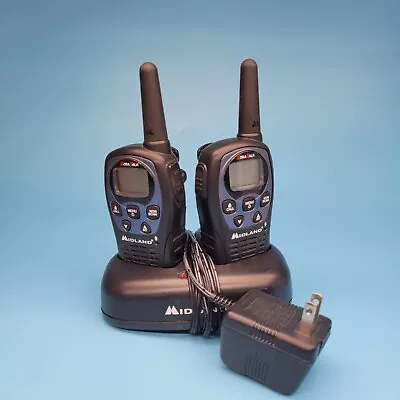 Midland LXT560 Two Way Radio W/ Desktop Charger 18CVP6 (Set Of 2) W/ Belt Clip • $28.97