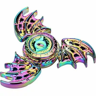 Angel Wings Metal Fidget Finger Spinner Hand Spin Bearing Focus Stress Rainbow • £3.99