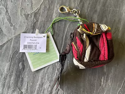 Vera Bradley Charming Mini Backpack Key Chain Clip Bag Charm Puccini NWT • $13.99