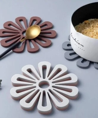 £4 • Buy Silicone Pot Holder Mat Kitchen Flower X 1 NEW Grey Heat Resistant Mat Flower