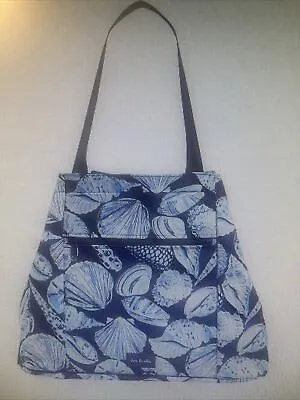 Vera Bradley Morning Shells Blue Recycled Women Totes Beach Vacation Carry All • $49.99