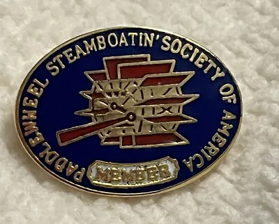 Enamel Pin Paddlewheel Steamboatin' Society Of America Member   • $14