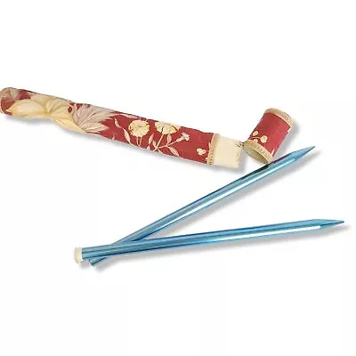 Vintage Boye #19 Aluminum Knitting Needles In Quilted Fabric Storage Case • $23.88