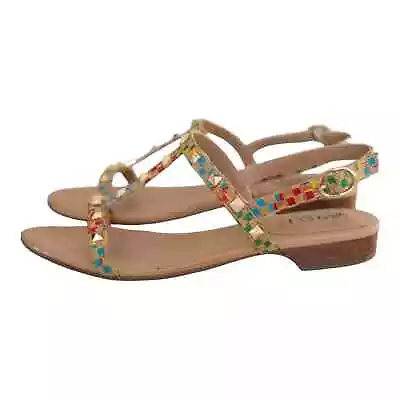 VanEli New Cork Sandals Size 7.5 Gold Studs Strappy Shoes • $20