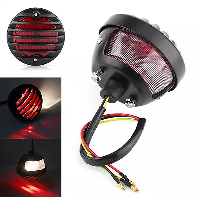 Black Round Motorcycle Tail Brake Light For Bobber Chopper Scooters ATV • $18.01