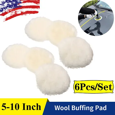 6PCS Polishing Bonnet Buffer Pads Soft Wool For 5-6  7-8  9-10  Car Polisher US • $9.55