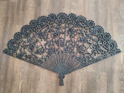 Mid Century Modern Burwood Wall Decor Fan Hollywood Regency #4402 Black 43 X27  • $59.99