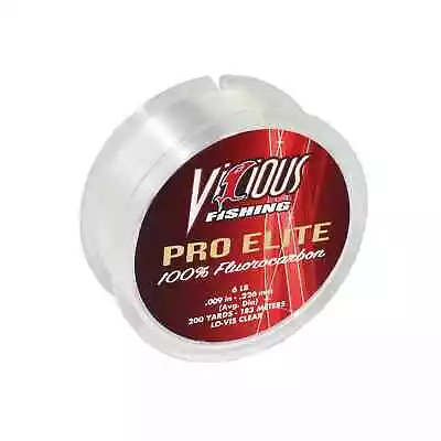 Vicious Pro Elite Fluorocarbon Fishing Line 6 Pound 200 Yard • $18.65