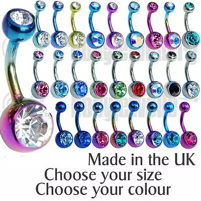 £4.85 • Buy TITANIUM BELLY BARS 6mm 8mm 10mm 12mm 14mm Solid Grade 23 MADE IN THE UK