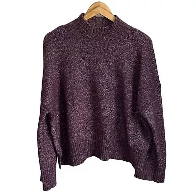 1. State L Maroon White Speck Cowl Long Sleeve Sweater • $5