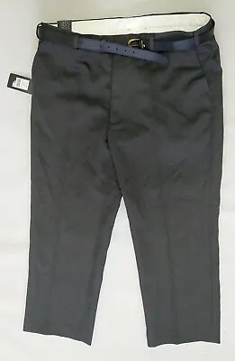 BNWT Men's Smart Dark Grey Trousers With Belt By Carabou : W41  L27 Short • £8.99