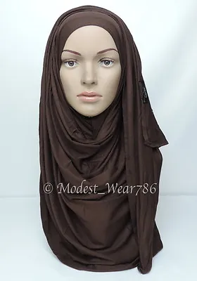 Premium Cotton Jersey Maxi Hijab Scarf Shawl Wrap Islam Muslim 180X80cm     • $12.99