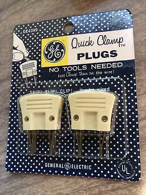 Vintage New GE Quick Clamp Plugs 4399 Ivory Electrical NOS Repair 1960s • $14.99