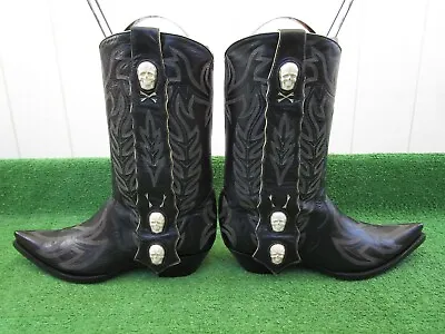 Vintage ⭐ Liberty ⭐ Mule Ear ⭐ Cross Bones ⭐3d Skulls ⭐ Rare⭐ Western⭐boots 14 D • $1500