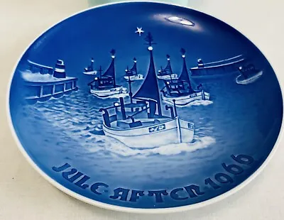 Bing & Grondahl B&G 1966 Christmas Plate  Home For Christmas  Boats In Harbor 7” • $5.95