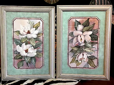 2 Framed Magnolia Flowers Floral Blossoms Gallery Wall Art Print Pictures • $41.24