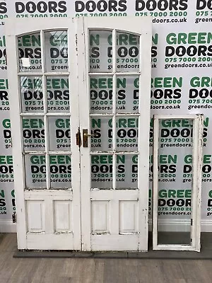 £449.95 • Buy French Doors Wood Hardwood Used Door External Exterior White Top Window