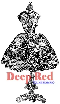 Deep Red Stamps Dress Form Steampunk Rubber Cling Stamp • $6.49